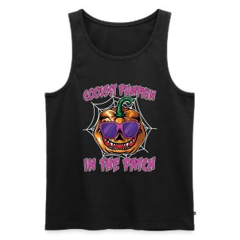 Coolest Pumpkin in Patch Halloween Costume - Men's Premium Organic Tank Top - black - Front - AI Model Male 178 light (178cm)