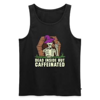 Mort à l’intérieur, mais caféiné - Débardeur bio Premium Homme - noir - Devant - Michal (187cm)