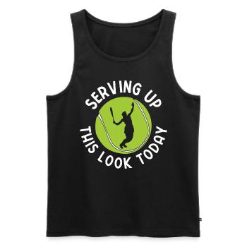 Tennisplatz Spruch Für Tennis - Männer Premium Bio Tank Top - Schwarz - Vorne - Michal (187cm)
