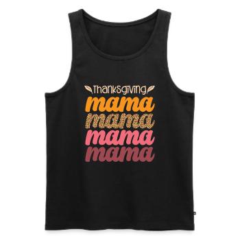 Maman Thanksgiving Saison d’automne Citrouille de dinde - Débardeur bio Premium Homme - noir - Devant - AI Model Male 178 light (178cm)