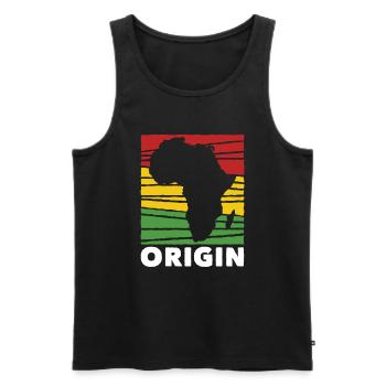Origine Histoire des Noirs Afro-Américains - Débardeur bio Premium Homme - noir - Devant - Michal (187cm)