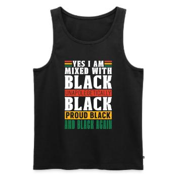 Fier Afro-Américain noir des Noirs - Débardeur bio Premium Homme - noir - Devant - Michal (187cm)