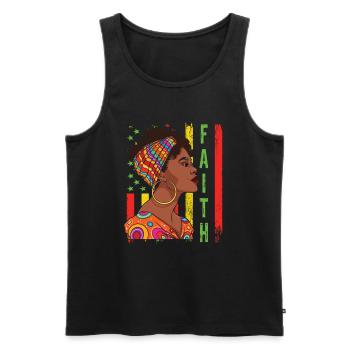 Foi Histoire des Noirs Afro-Américain Juneteenth - Débardeur bio Premium Homme - noir - Devant - Michal (187cm)