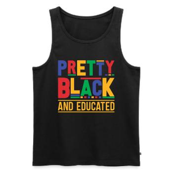 handsome black and educated black man - Men's Premium Organic Tank Top - black - Front - AI Model Male 178 light (178cm)