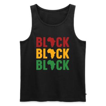 Histoire noire des Noirs Afro-Américains - Débardeur bio Premium Homme - noir - Devant - Michal (187cm)
