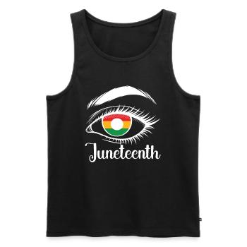 Juneteenth Histoire des Noirs Afro-Américains - Débardeur bio Premium Homme - noir - Devant - Michal (187cm)