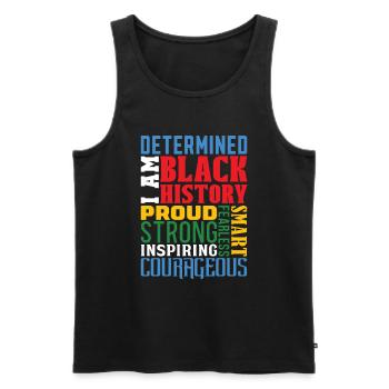 Entschlossener Afroamerikaner Der Schwarzen - Männer Premium Bio Tank Top - Schwarz - Vorne - Michal (187cm)
