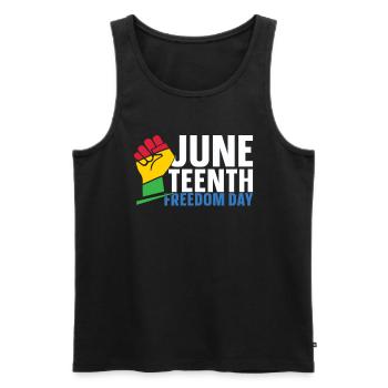 Freedom Day Black History African Americans - Men's Premium Organic Tank Top - black - Front - AI Model Male 178 light (178cm)