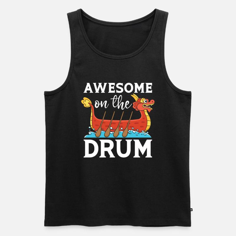 Fantastisch Auf Den Drum Dragon Boat Racing - Männer Premium Bio Tank Top - Schwarz