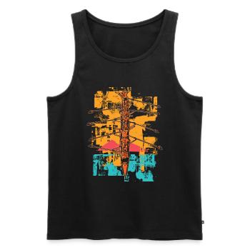 Paint Splatter Dragon Boat Racing Paddlers Drache - Men's Premium Organic Tank Top - black - Front - Michal (187cm)