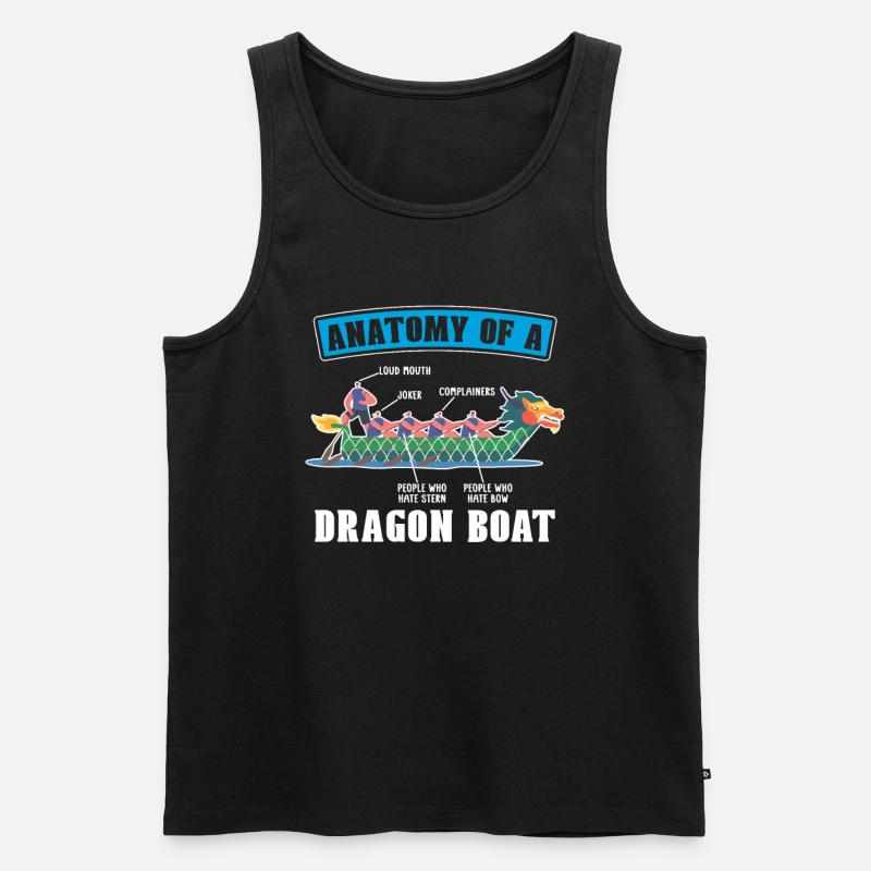 Anatomie Eines Drachenboot-paddler-bootsrennens - Männer Premium Bio Tank Top - Schwarz