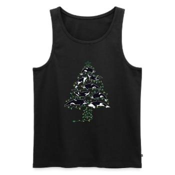 Orca Whale Christmastree Weihnachten Xmas Yulitede - Männer Premium Bio Tank Top - Schwarz - Vorne - Michal (187cm)