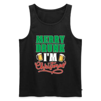 Merry Drunk I'm Christmas Xmas Yulitede Krippe - Männer Premium Bio Tank Top - Schwarz - Vorne - AI Model Male 178 light (178cm)