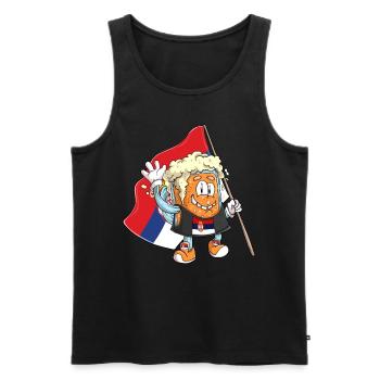 Beer fan of Serbia - Men's Premium Organic Tank Top - black - Front - Michal (187cm)