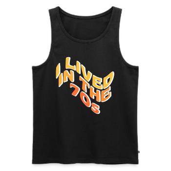 Ich lebte in den 70er Jahren - Männer Premium Bio Tank Top - Schwarz - Vorne - AI Model Male 178 light (178cm)