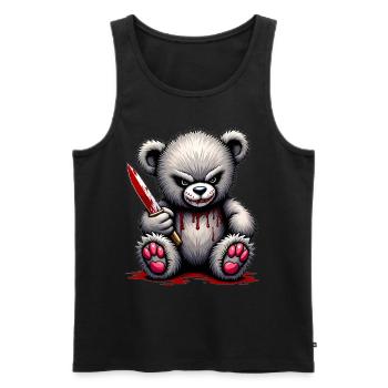 Horreur Teddy - Débardeur bio Premium Homme - noir - Devant - AI Model Male 178 light (178cm)