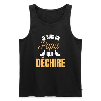 Ich bin ein tränender Vater - Vater - Pate - Männer Premium Bio Tank Top - Schwarz - Vorne - Michal (187cm)