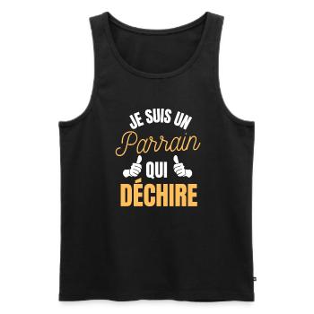 Ich bin ein herzzerreißender Pate - Bester Pate - Männer Premium Bio Tank Top - Schwarz - Vorne - AI Model Male 178 light (178cm)
