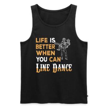 Life is better when you can Line dance Country fan - Men's Premium Organic Tank Top - black - Front - AI Model Male 178 light (178cm)