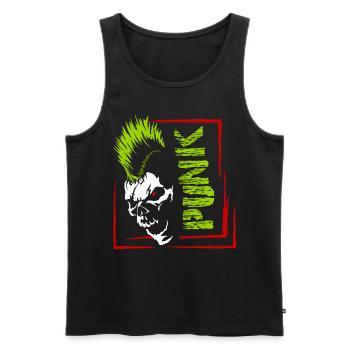 Punk Musik Punker Punkrock Irokesenschnitt Rocker - Männer Premium Bio Tank Top - Schwarz - Vorne - Michal (187cm)