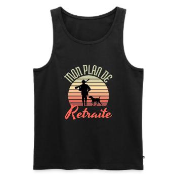 mon plan de retraite la chasse - Débardeur bio Premium Homme - noir - Devant - Michal (187cm)