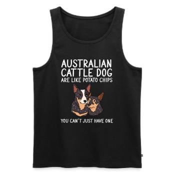 Australian Cattle Dog - Men's Premium Organic Tank Top - black - Front - Michal (187cm)
