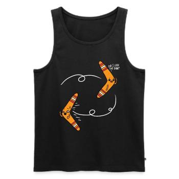 Habe ich die Tür abgeschlossen - Männer Premium Bio Tank Top - Schwarz - Vorne - AI Model Male 178 light (178cm)