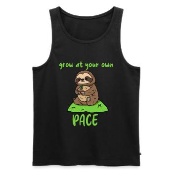 Grow at your own pace - Men's Premium Organic Tank Top - black - Front - Michal (187cm)