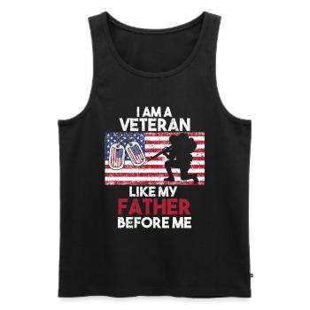 Vétéran du Vietnam - Débardeur bio Premium Homme - noir - Devant - AI Model Male 178 light (178cm)