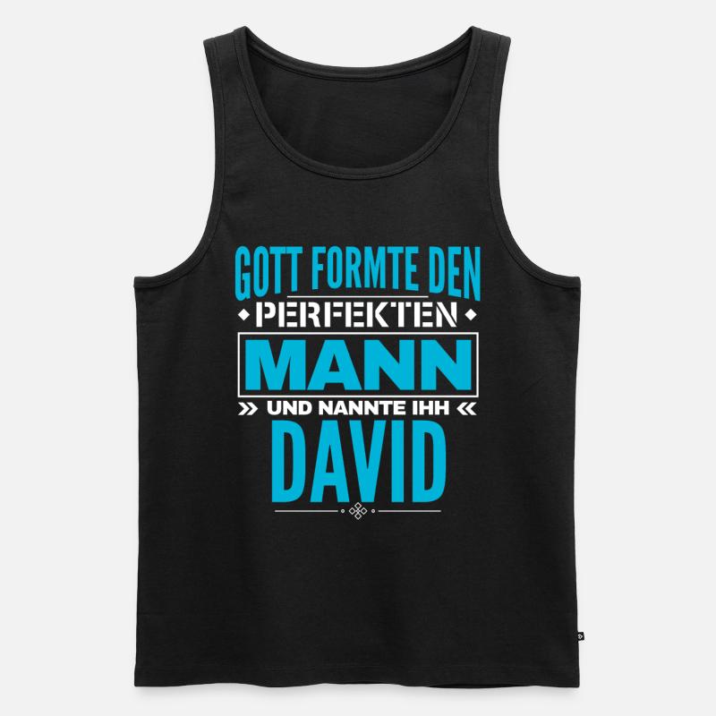 David Name Design - Männer Premium Bio Tank Top - Schwarz