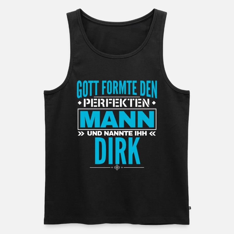 Dirk Name Design - Männer Premium Bio Tank Top - Schwarz