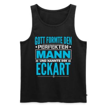 Eckart Name Design - Männer Premium Bio Tank Top - Schwarz - Vorne - Michal (187cm)