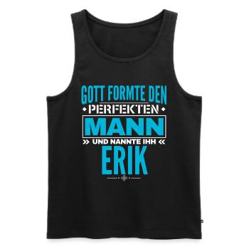 Erik Name Design - Männer Premium Bio Tank Top - Schwarz - Vorne - AI Model Male 178 light (178cm)