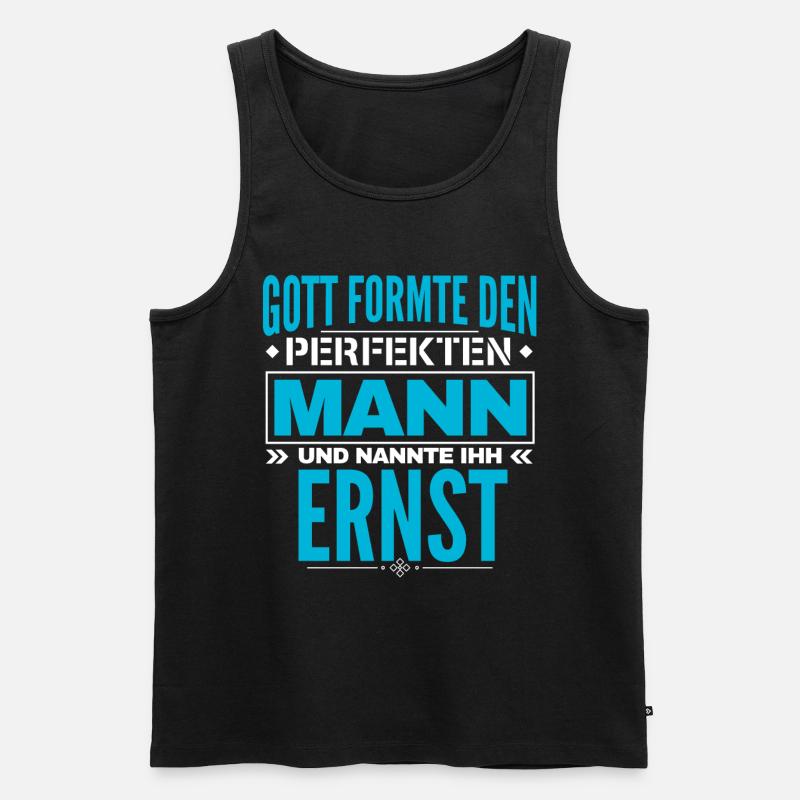 Ernst Name Design - Männer Premium Bio Tank Top - Schwarz