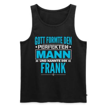 Frank Name Design - Männer Premium Bio Tank Top - Schwarz - Vorne - Michal (187cm)