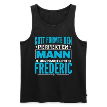 Frederic Name Design - Männer Premium Bio Tank Top - Schwarz - Vorne - Michal (187cm)
