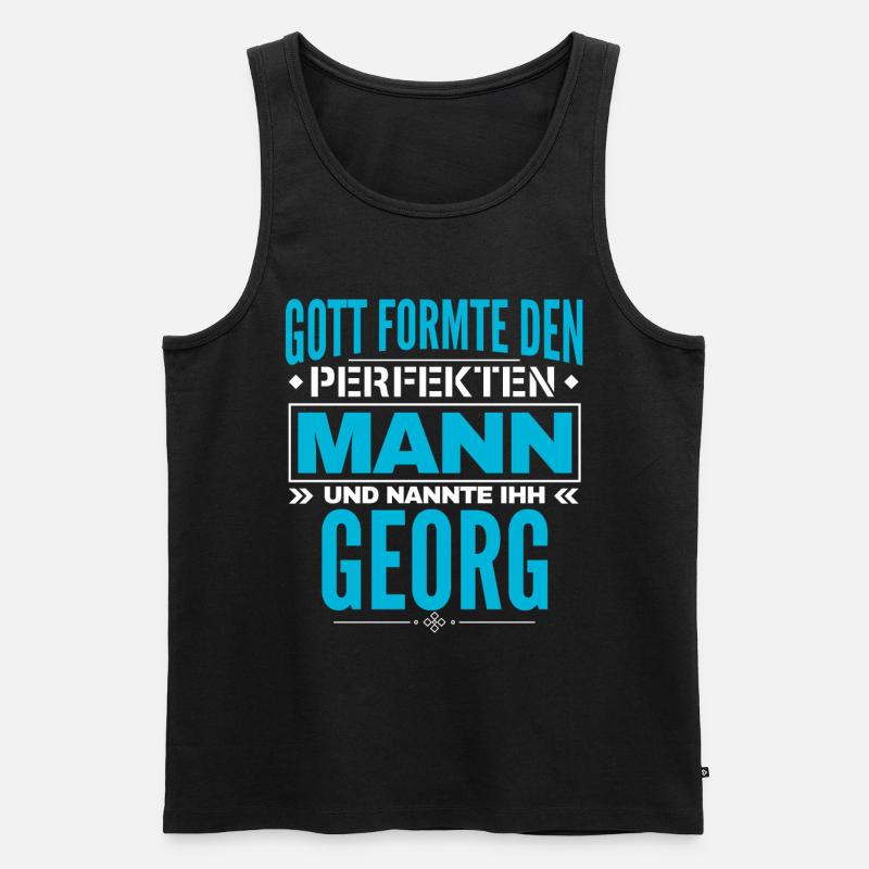 Georg Name Design - Männer Premium Bio Tank Top - Schwarz