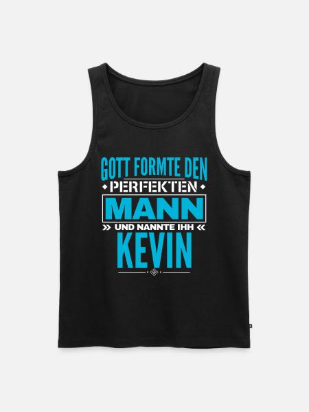 Kevin Name Design - Männer Premium Bio Tank Top - Schwarz