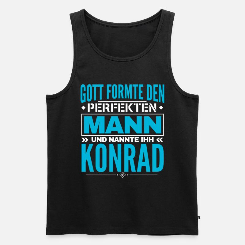 Konrad Name Design - Männer Premium Bio Tank Top - Schwarz