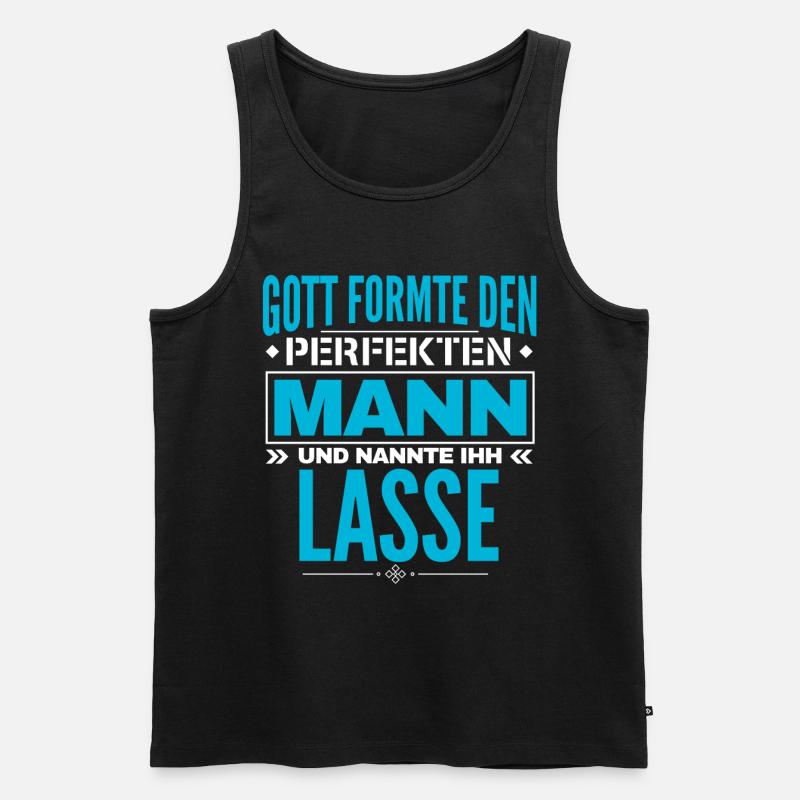Lasse Name Design - Männer Premium Bio Tank Top - Schwarz