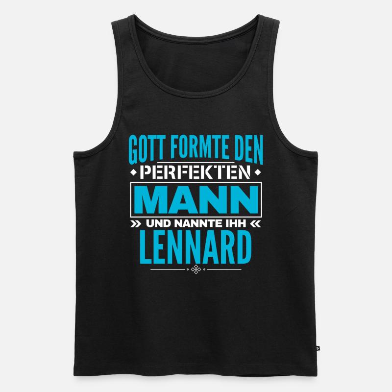 Lennard Name Design - Männer Premium Bio Tank Top - Schwarz