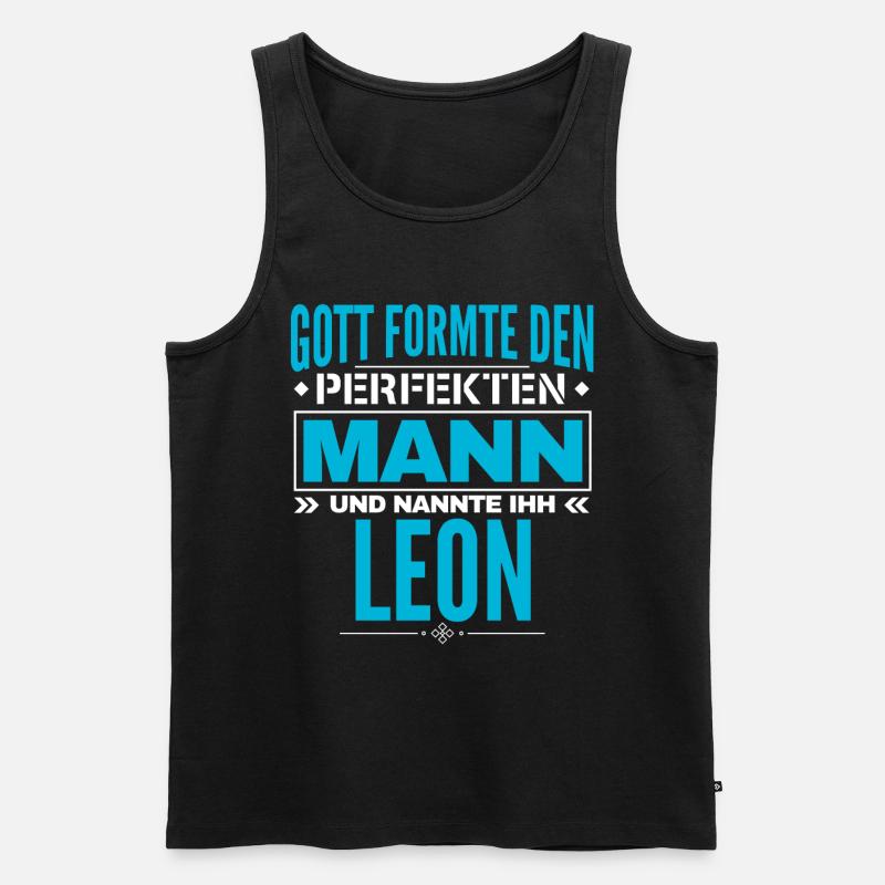 Leon Name Design - Männer Premium Bio Tank Top - Schwarz