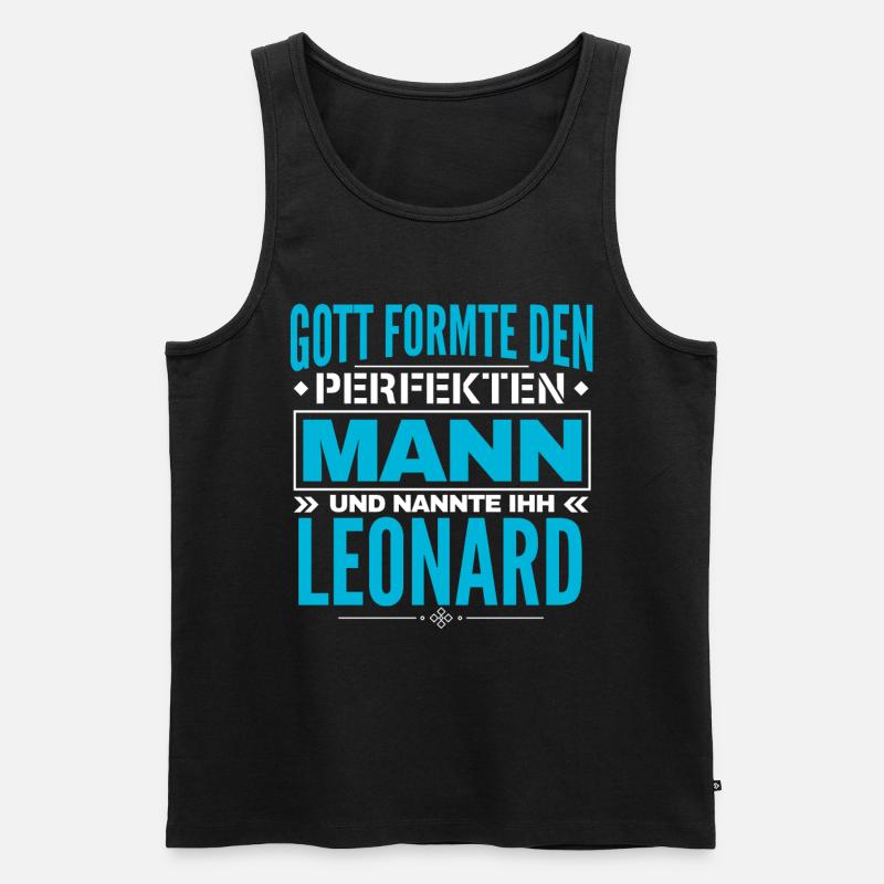 Leonard Name Design - Männer Premium Bio Tank Top - Schwarz