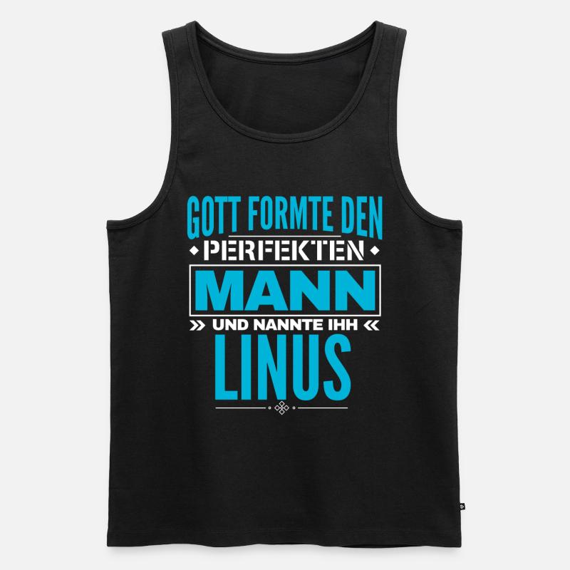 Linus Name Design - Männer Premium Bio Tank Top - Schwarz