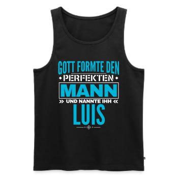 Luis Name Design - Männer Premium Bio Tank Top - Schwarz - Vorne - Michal (187cm)
