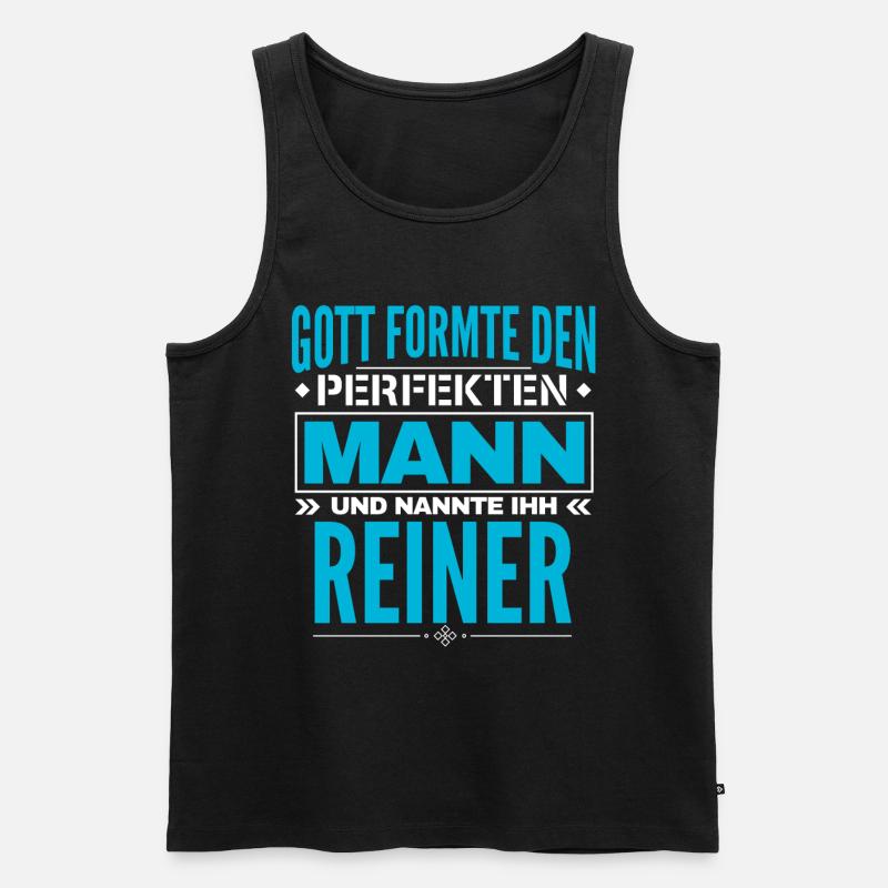 Reiner Name Design - Männer Premium Bio Tank Top - Schwarz
