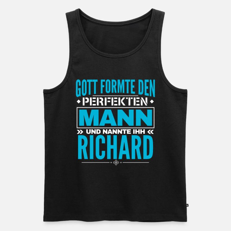 Richard Name Design - Männer Premium Bio Tank Top - Schwarz