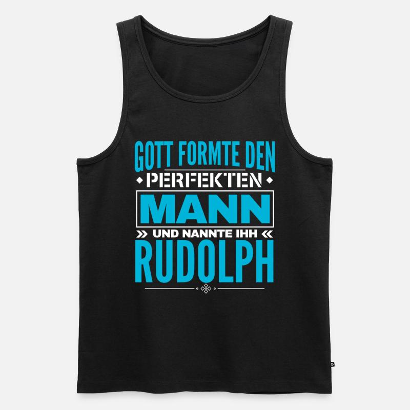 Rudolph Name Design - Männer Premium Bio Tank Top - Schwarz