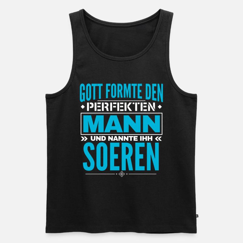 Soeren Name Design - Männer Premium Bio Tank Top - Schwarz