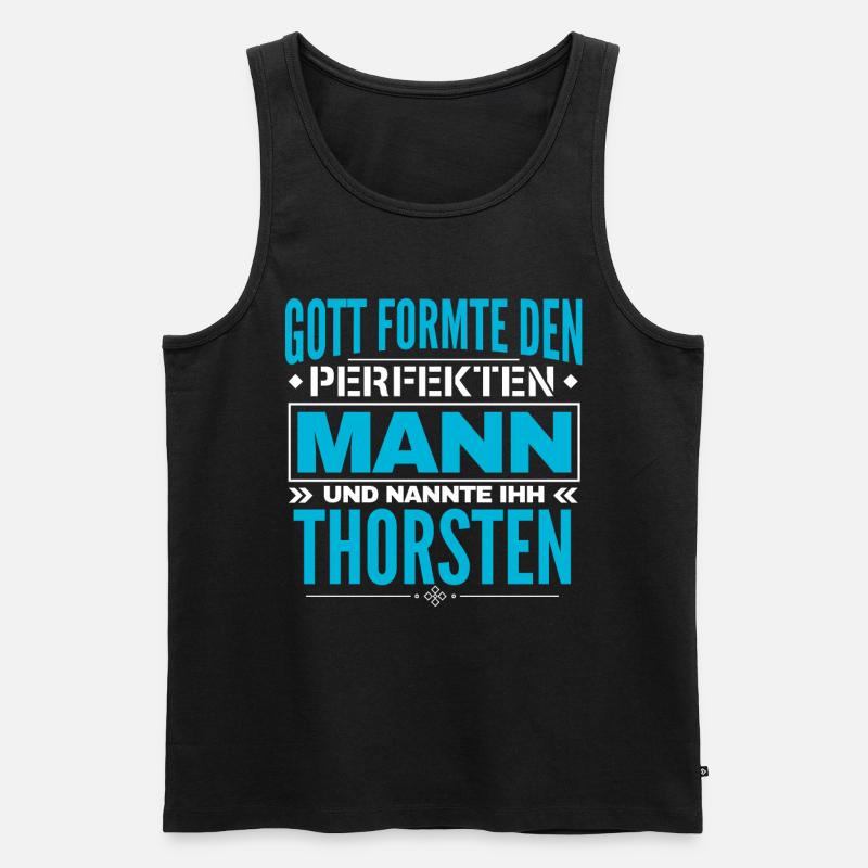 Thorsten Name Design - Männer Premium Bio Tank Top - Schwarz